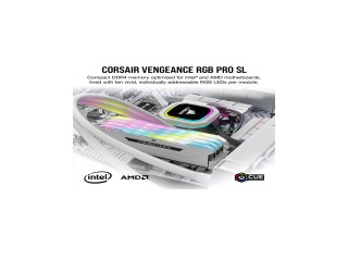 Corsair VENGEANCE RGB PRO SL 16GB (2x8GB) DDR4 DRAM 3200MHz C16 White Desktop RAM