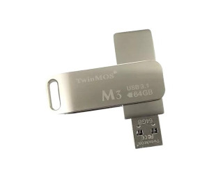 TwinMOS M3 64GB USB 3.1 Gen 1 Metal body Silver Pen Drive