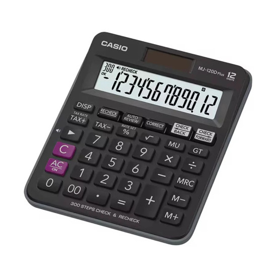 CASIO MJ-120D Plus-BK 12 Digit Check & Recheck Mini Desk Type Desktop Calculator